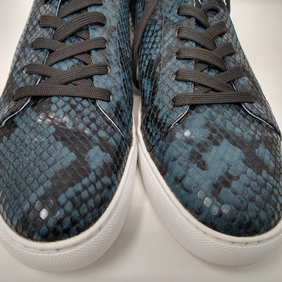 Women's Kenneth Cole New York Kam Snakeskin Embossed Ocean Sneakers-S 9 - Picture 7 of 11